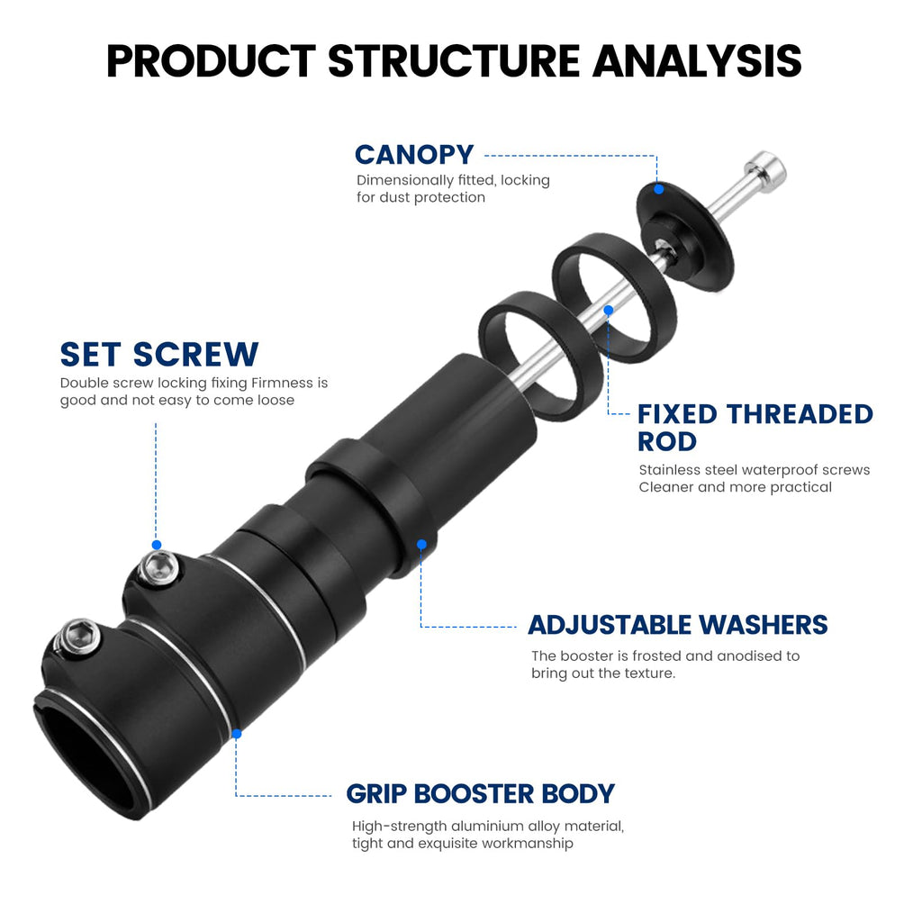 Rainflowwer Bike Stem 28.6Mm (1-1/8), 135Mm Aluminum Adapter Adjustable Alloy Handlebar Stem Riser For Mountain Bike, Road Bike,