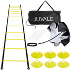 Juvale Agility Ladder Workout Equipment With 6 Speed Training Cones And Resistance Parachute, Footwork Skills Drill Gear For Foo