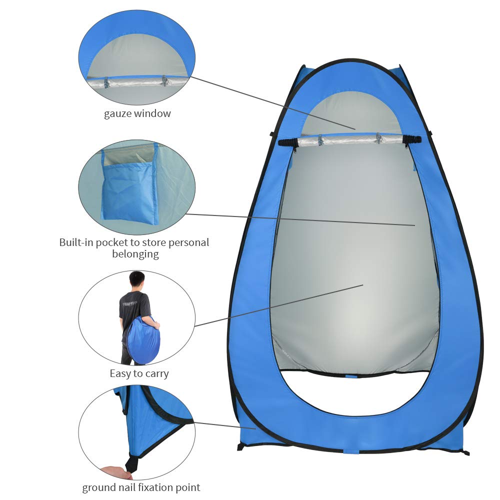 Volowoo Pop Up Shower Changing Room Privacy Tent, Instant Portable Outdoor Shower Tent, Camp Toilet, Rain Shelter For Camping &