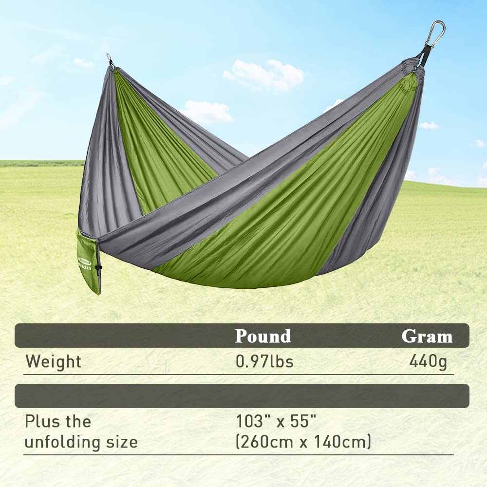 Forbidden Road Camping Hammock 400Lbs Capacity Portable Hammock For Outside, Backyard, Travel, Backpacking, Beach