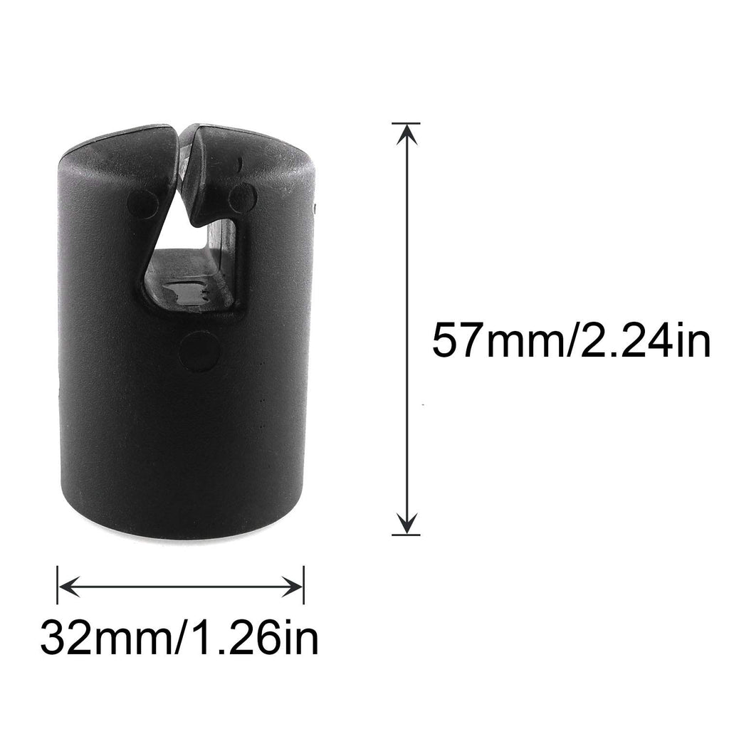 Jcbiz 6Pcs 1.26'' Black Trampoline Fiber Protective Cover Trampoline Enclosure Pole Cap For Flat Steel Sheet Top Ring System