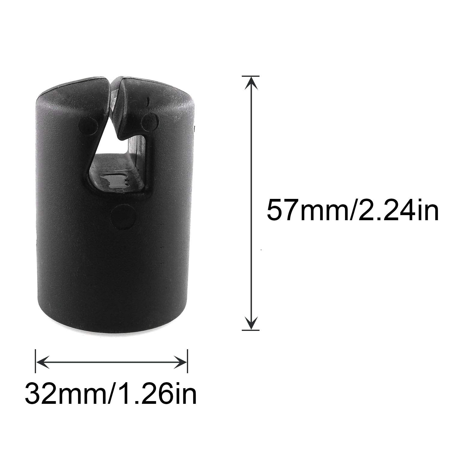 Jcbiz 6Pcs 1.26'' Black Trampoline Fiber Protective Cover Trampoline Enclosure Pole Cap For Flat Steel Sheet Top Ring System