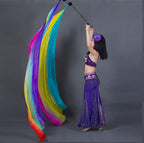 Kikigoal 2Pcs 2.5X0.9M/98.43''X35.43'' Multi-Color Dance Silk Veil Poi (2.5X0.9M/98.43''X35.43'', Pink Yellow Blue)