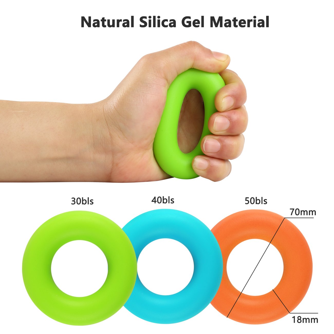 Hand Grip Strengthener Kit With Finger Exerciser, Finger Stretchers, Adjustable Hand Gripper And Exercise Rings, Strength Traine