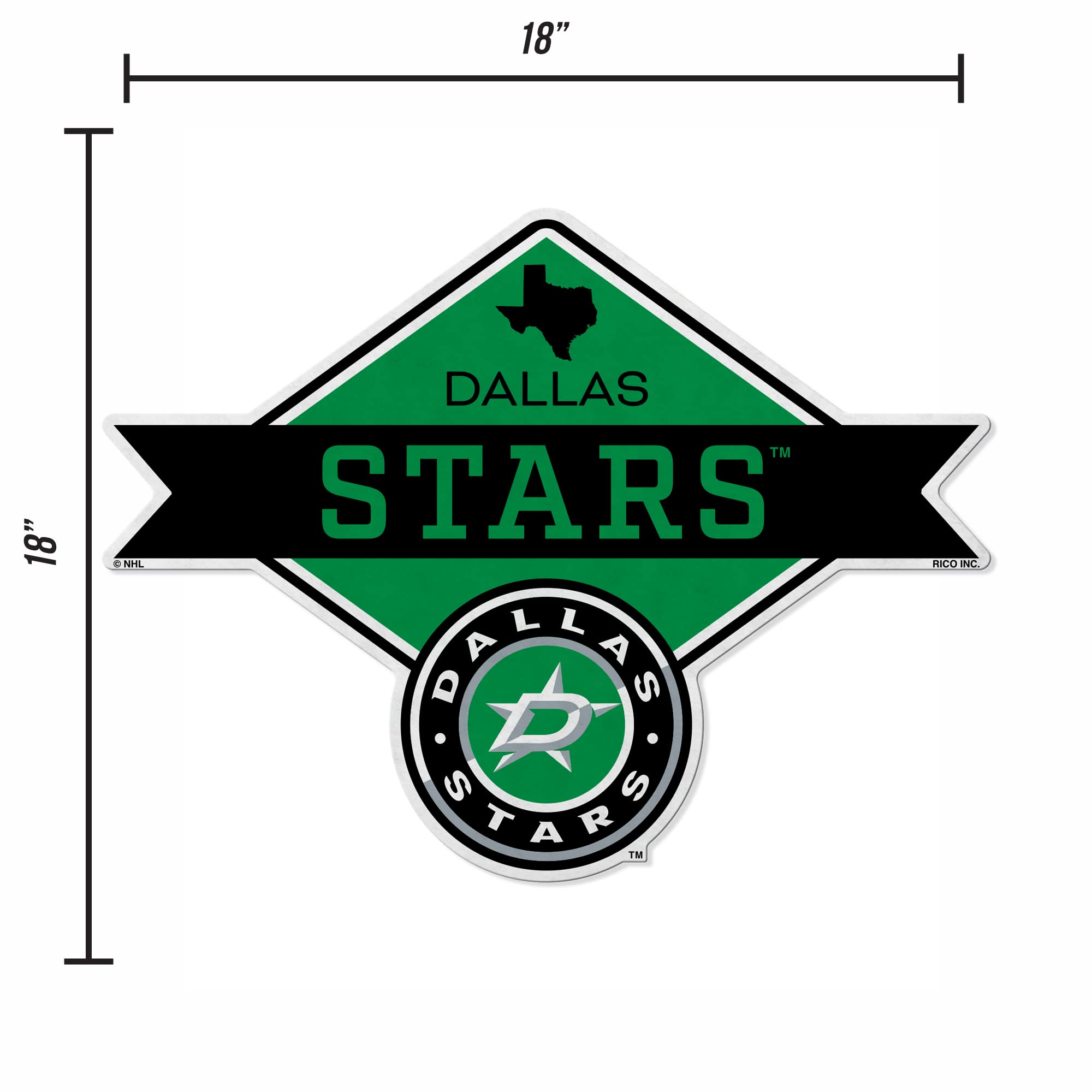 Rico Industries Nhl Hockey Dallas Stars Diamond Shape Cut Pennant - Home And Living Room D  Cor - Soft Felt Ez To Hang
