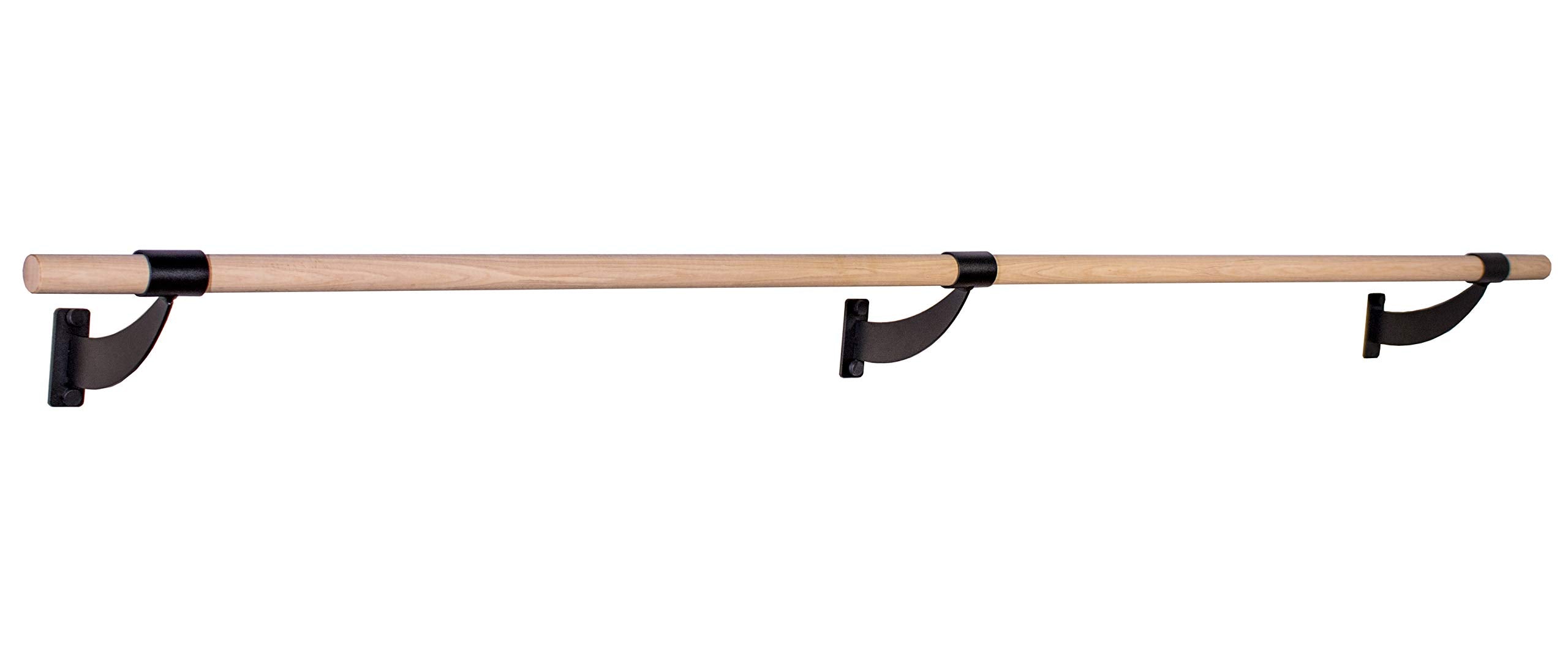 VITA Barre Wall-Mounted Single Ballet Barre, Classic WB15, 8 Ft Bar, Wood | Fixed Height, Made in USA, Home, Studio or Gym Exerc