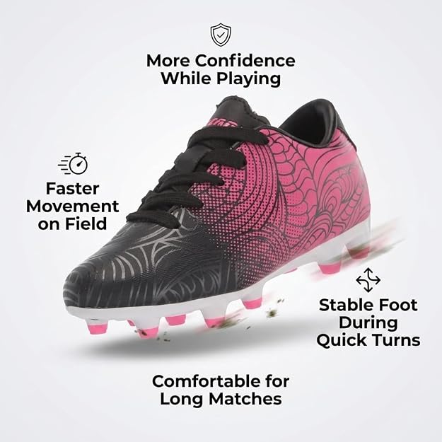 Vizari Cali Youth Firm Ground Soccer Shoes Black/Pink