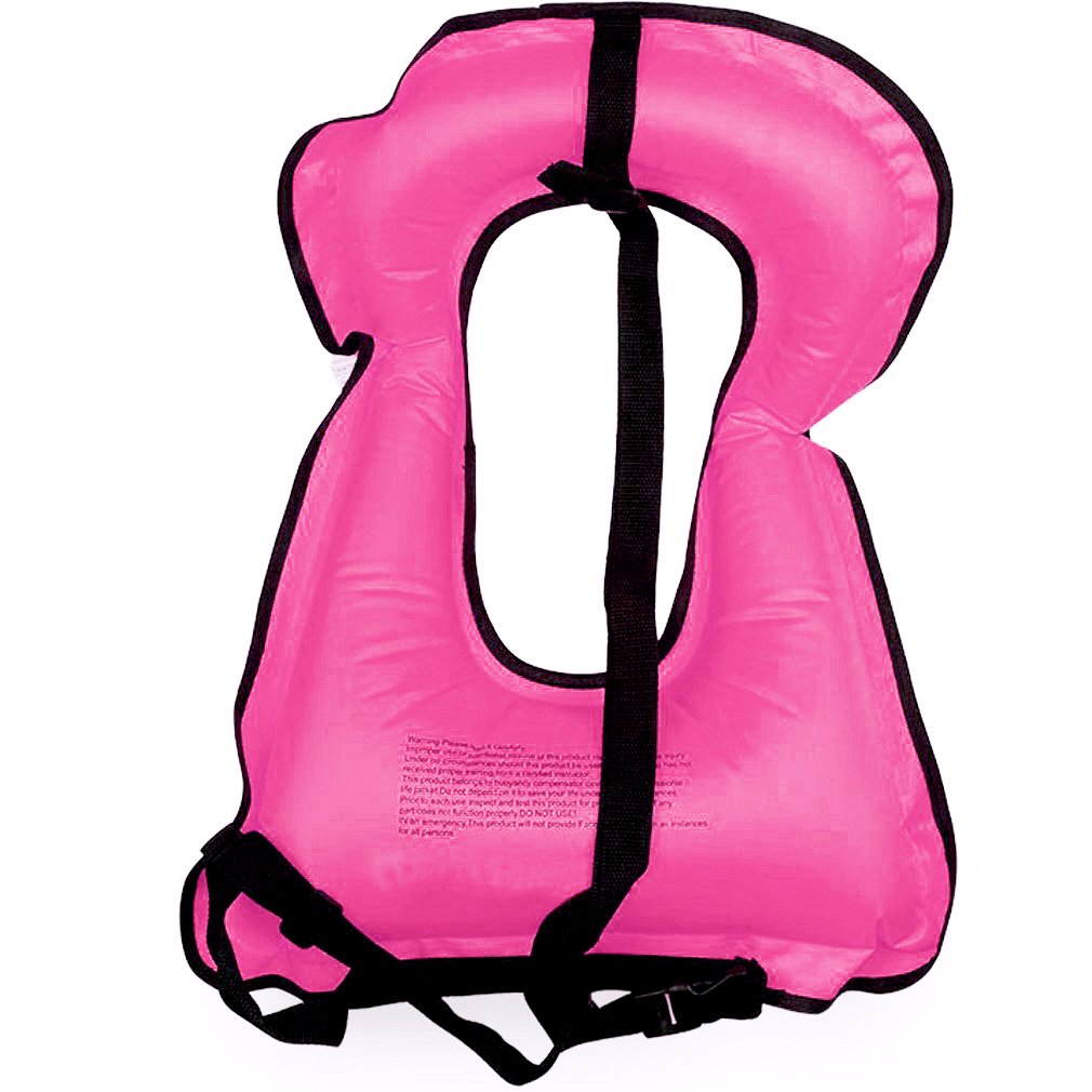 Rrtizan Snorkel Vest, Adults Portable Inflatable Swim Vest Jackets For Snorkeling Swimming Diving Safety( Pink)