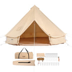 Vevor Canvas Bell Tent, Yurt Tents 4 Seasons 4 M/13.12 Ft, Canvas Tents For Camping With Stove Jack Holds Up To 6 People, Family
