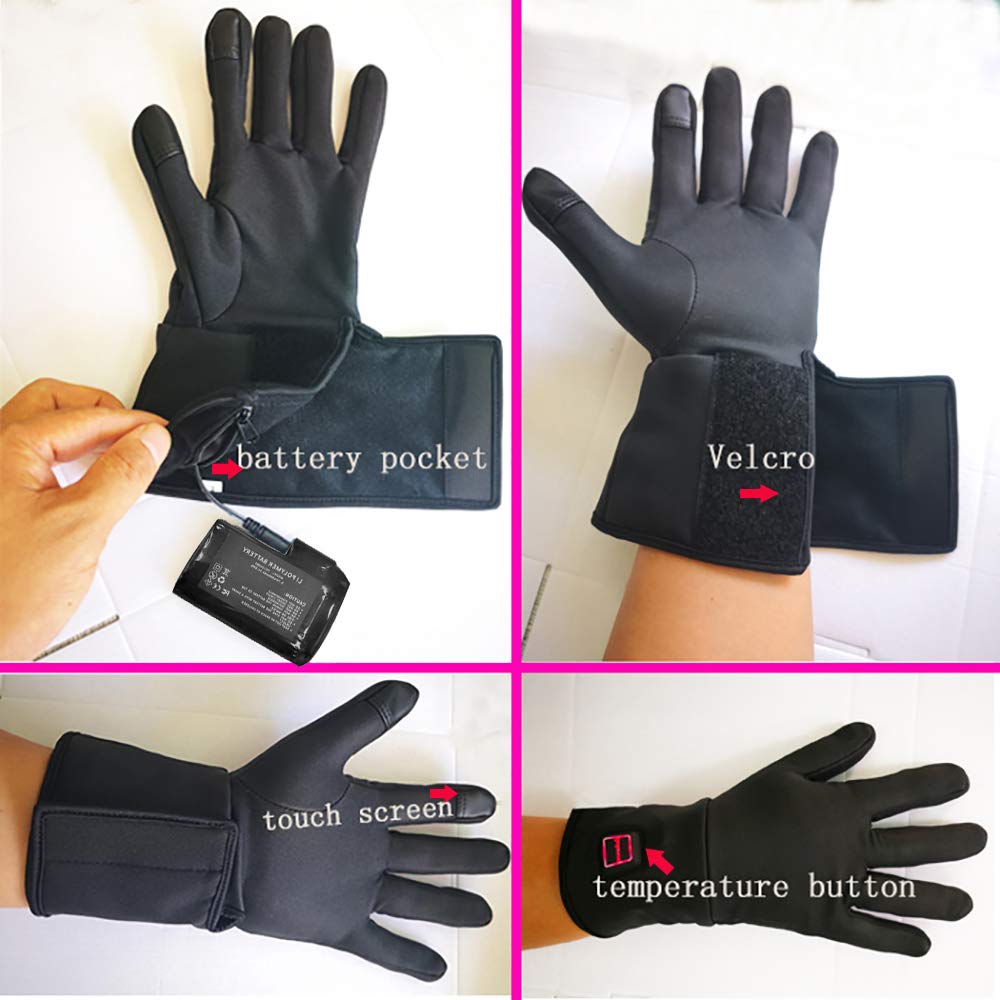 Lpcrilly Rechargeable Heated Gloves For Men And Women, Heated Gloves For Arthritis Hands,Ultrathin Hand Warmer Gloves Screen Tou