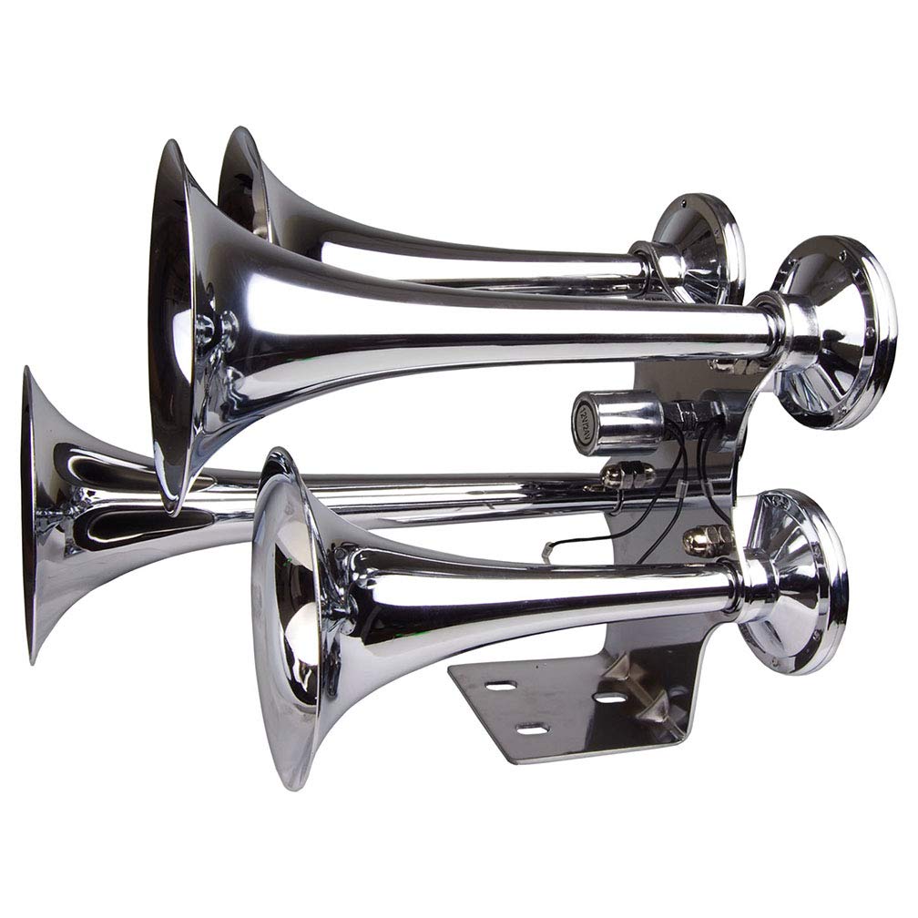 Nippon Train Horn Full Size 4 Horns, Chrome, Thsy-1075-H4