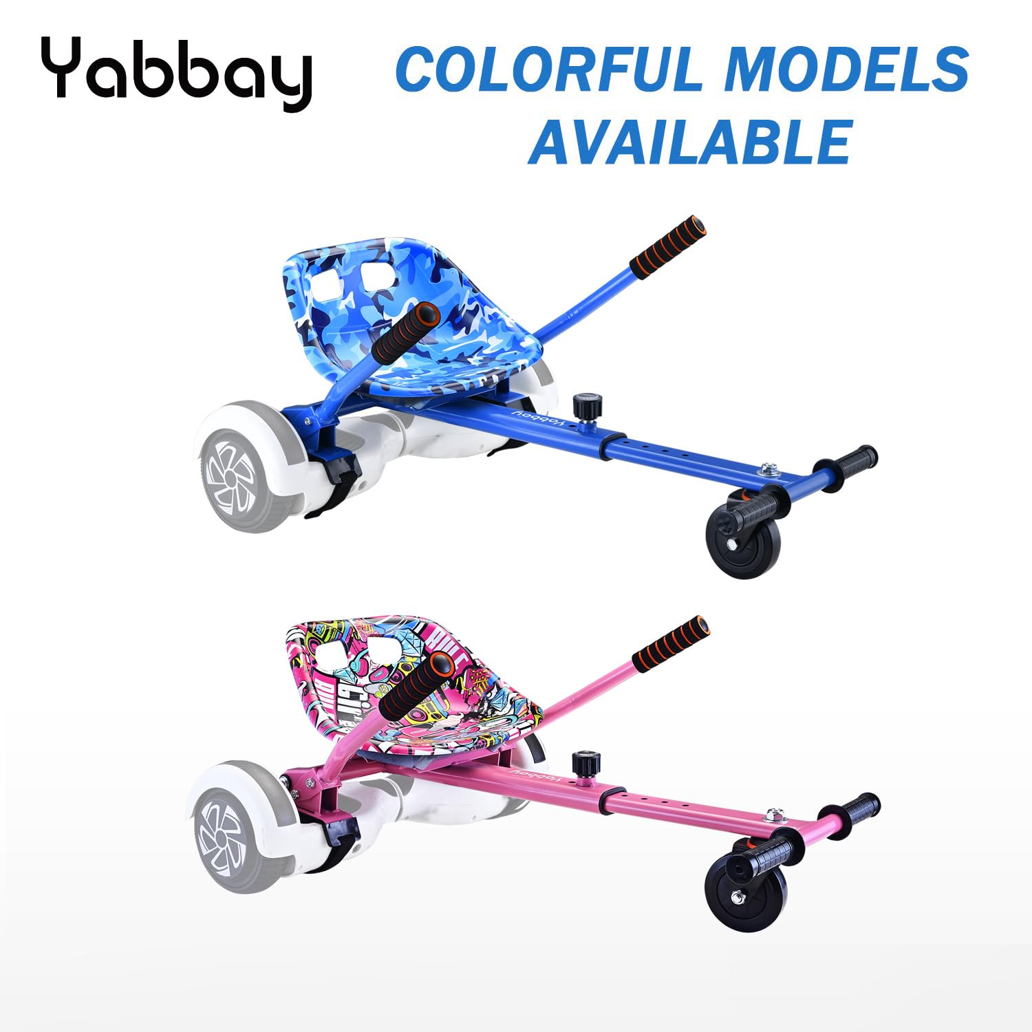 Yabbay Eco-Friendly Hoverboard Seat Attachment - Cool Seat, Swivel Wheel, Adjustable Length - Compatible With 6.5, 8, 8.5, 10 Ho