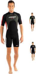 Cressi Med X 2.5 mm Man Short Sleeves Short Wetsuits, Black/Red, XL