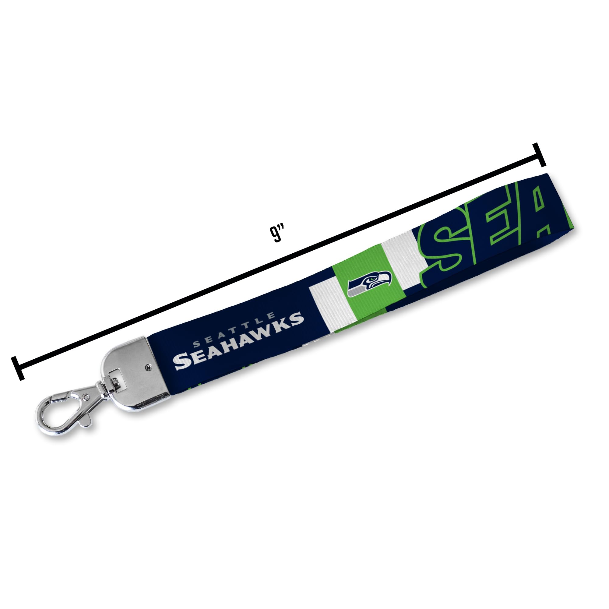 Rico Industries Nfl Football Seattle Seahawks Standard Wrist Lanyard Key Chain, Cute Wristlet Strap Keychain Holder For Women Me