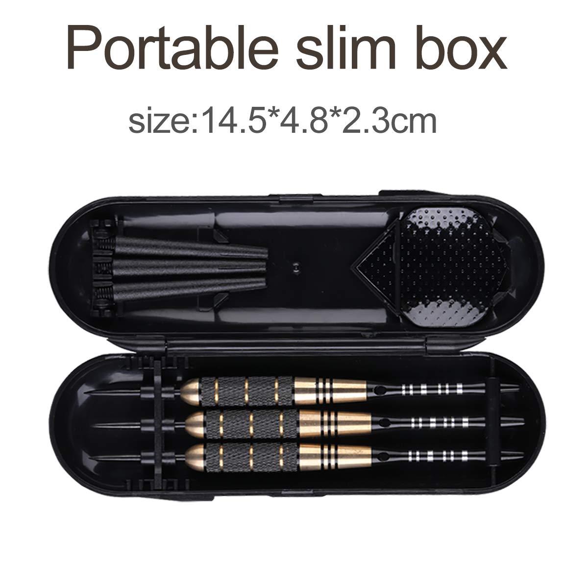 Sanfeng Steel Tip Darts Set For Dartboard, Professional Darts With Metal Tip 24 Grams, Brass Barrel + Black Aluminium Nylon Shaf