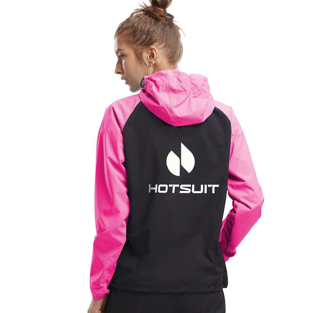 Hotsuit Sauna Jacket Women Sweat Jacket Weight Loss Workout Gym Exercise Sauna Suit Shirts, Rose Red, M