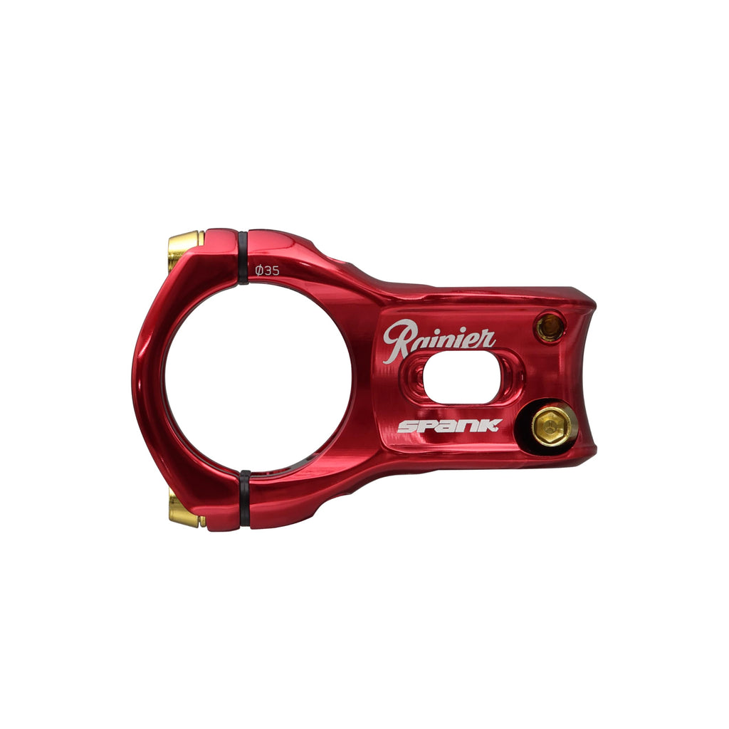 Spank X Rainier Split 35 Stem, 35Mm Red, W/Gold Cap, 2025 Edition