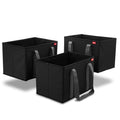 achilles Set of 3 Shopping Baskets with Reinforced Base, Shopping Bags, Folding Box, Transport Basket, Shopping Bag, Shopping Tr