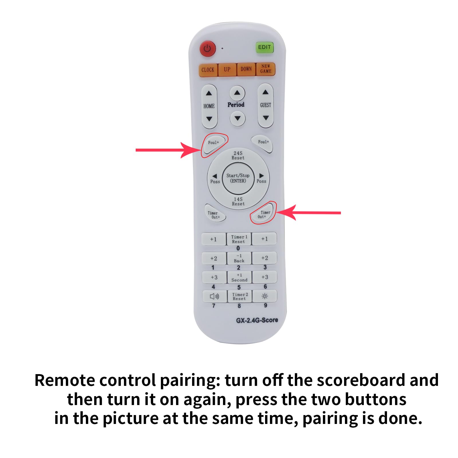 Yz 2.4G Remote Controller, Model Gx-2.4G-Score Remote Control For Scoreboard, 100Ft Control Distance