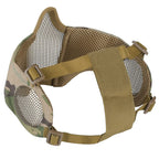 Onetigris 6'' Foldable Half Face Mesh Mask With Ear Protection, Tactical Lower Face Protective Mask (Camo Color)
