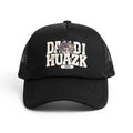Faas Unisex Breathable Cap For Stylish Black Trucker Cap With Graphic Print | Mesh Back Breathable Snapback Sports, Gym, Cricket