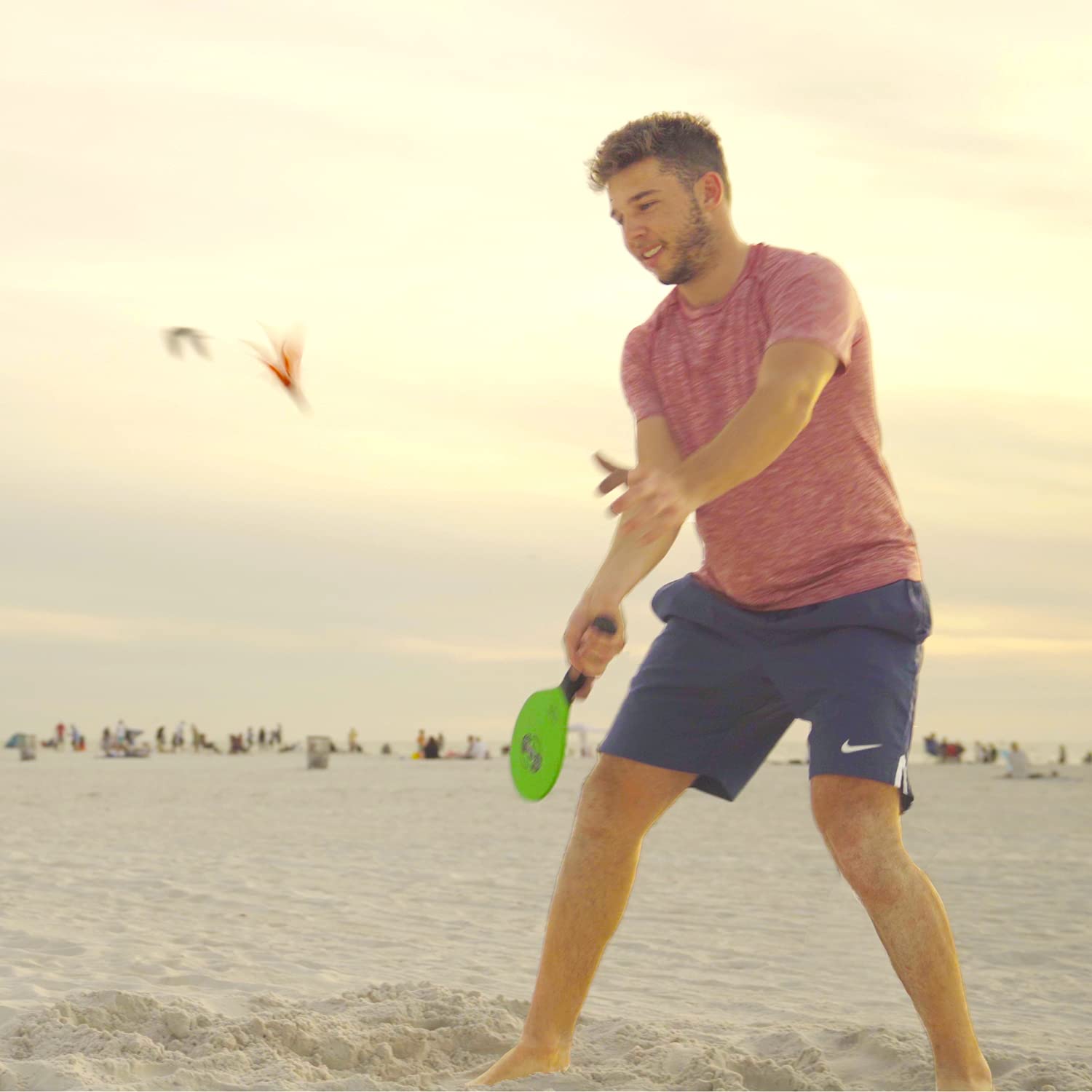 Funsparks Jazzminton Paddle Game Select Double - 4 Paddles 11 Birdies 4 Balls - A Must Have Racquet Game - Lawn, Yard, Beach Gam