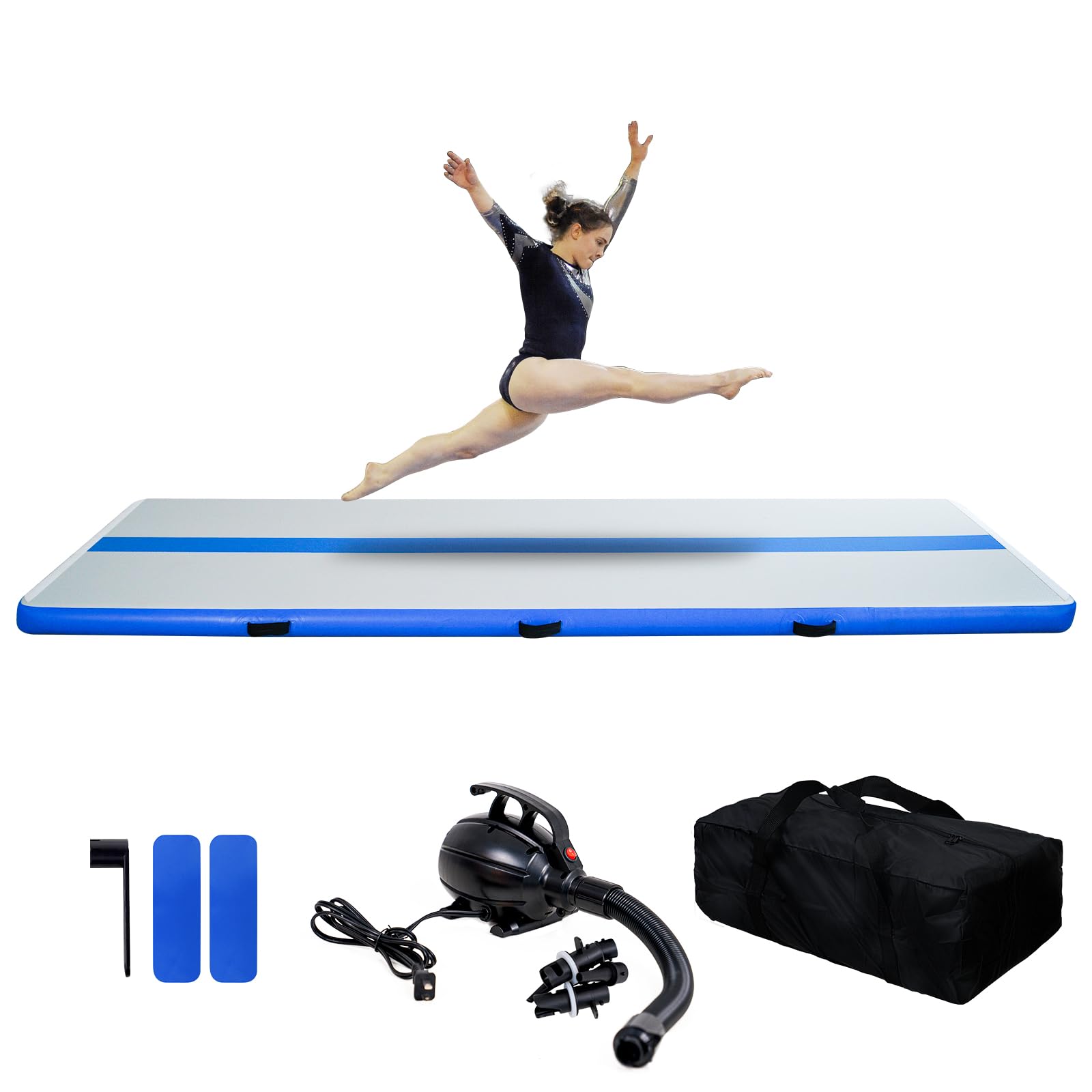 Tuxedo Sailor Inflatable Gymnastics Tumbling Mat Air Tumble Track 10/13Ft 4/6In Thickness Air Floor Mat With Electric Air Pump F
