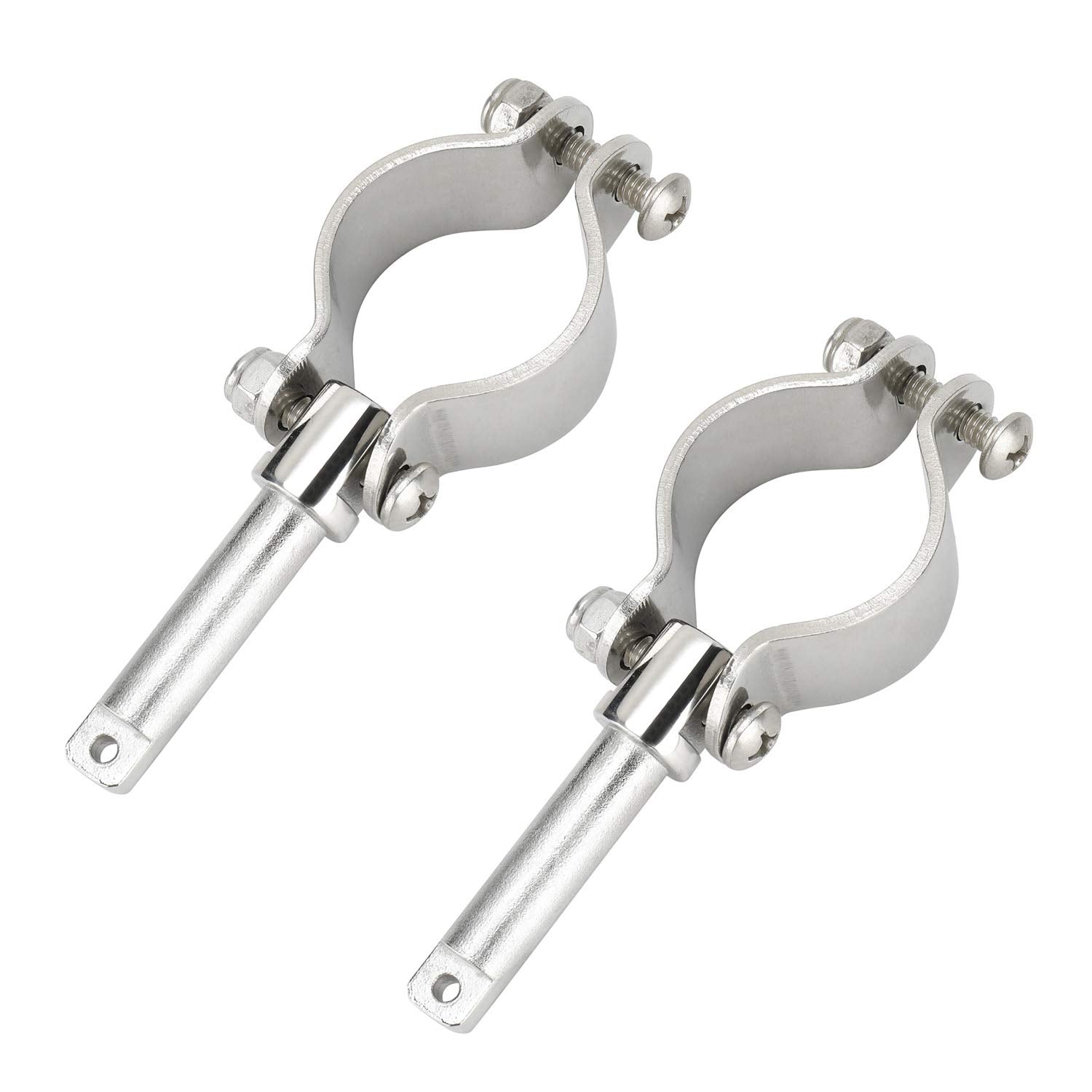 NovelBee 2 Pack of 316 Stainless Steel Clamp on Oarlocks or Rowlocks,1-5/8 Tube ;5.3 Length