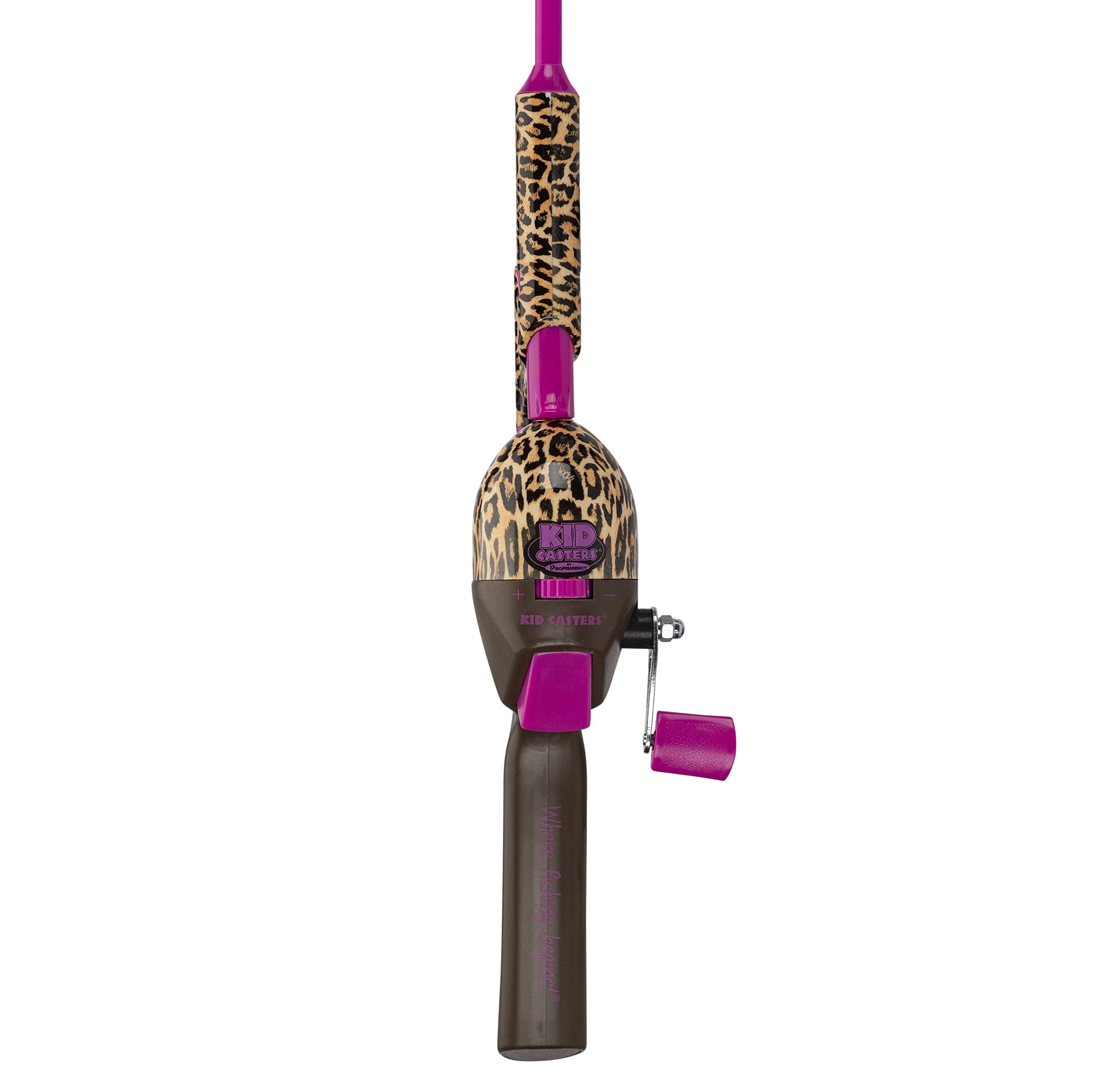Kid Casters: Leopard Tangle-Free Fishing Combo|Spincast Reel & Practice Casting Plug | 34 Tangle-Free Combo|Inline Rod W/Ez Thre