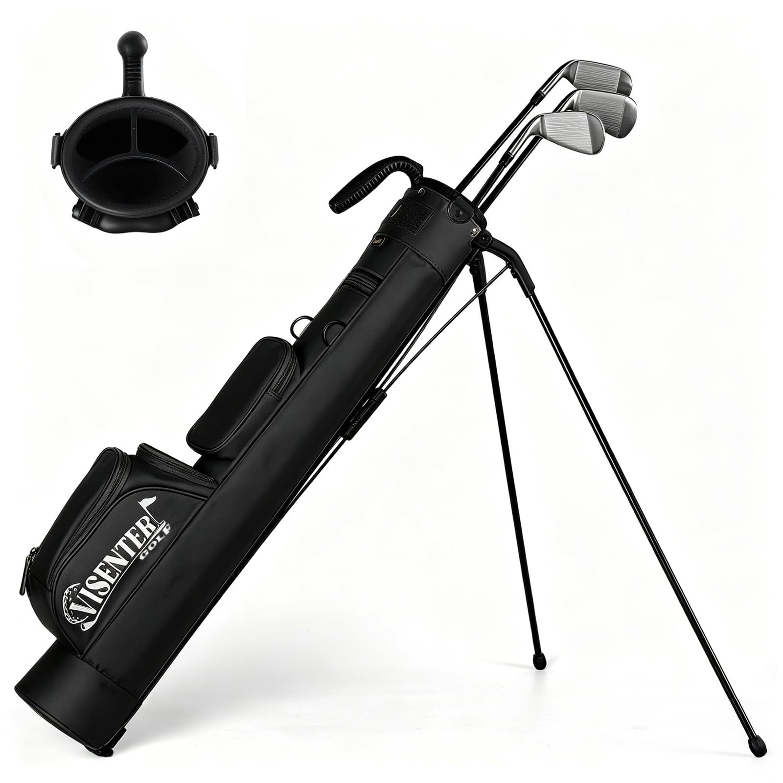 3-Way Sunday Golf Bags for Men, Lightweight Par 3 Golf Bag,for Driving Range, Par 3 and Executive Courses with Ball Holder and P