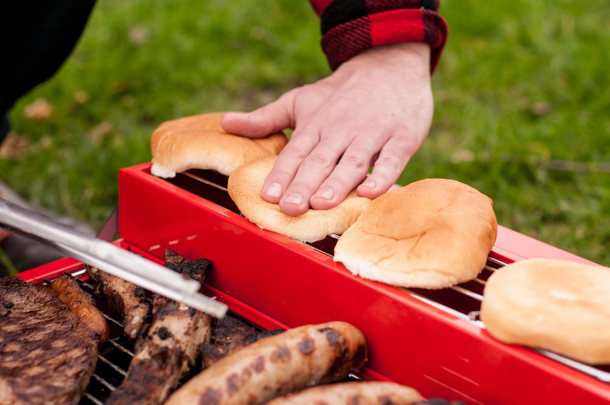 Suck Uk Portable Bbq Tool Box With Carry Handles-Perfect For Camping, Picnics And Alfresco Dining, 8.66 X 15.94 X 7.87 In, Red