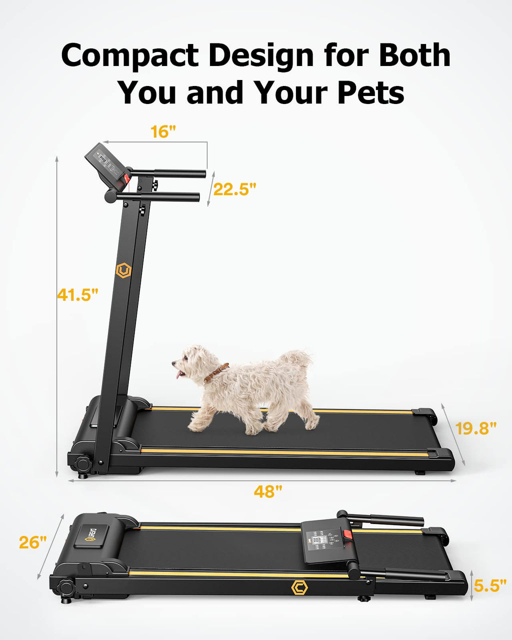 Urevo Walking Pad Treadmills For Home Office, Under Desk Compact Design Treadmill Portable Walking Pad Treadmill With Remote Con