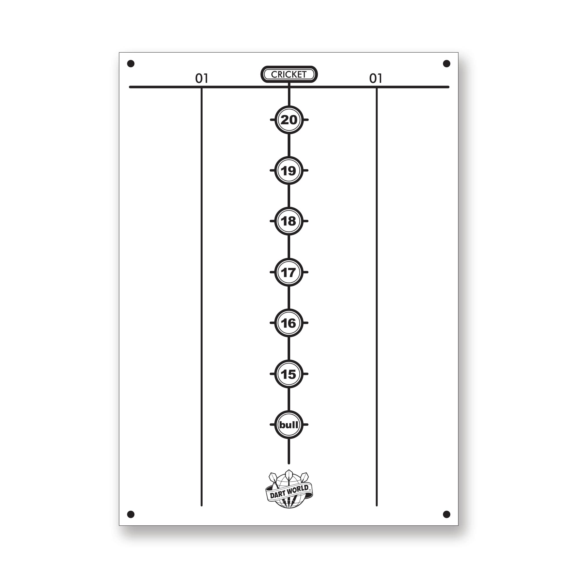 Dart World 47522 Cricketeer Mini Chalk Scoreboard - Compact Easy-To-Use Scoring Tool For Darts, Billiards, And More