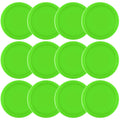 Coopay 12 Pieces Home Air Hockey Pucks 2.5 Inch Heavy Replacement Pucks for Game Tables Equipment Accessories, 12 Grams (Green)