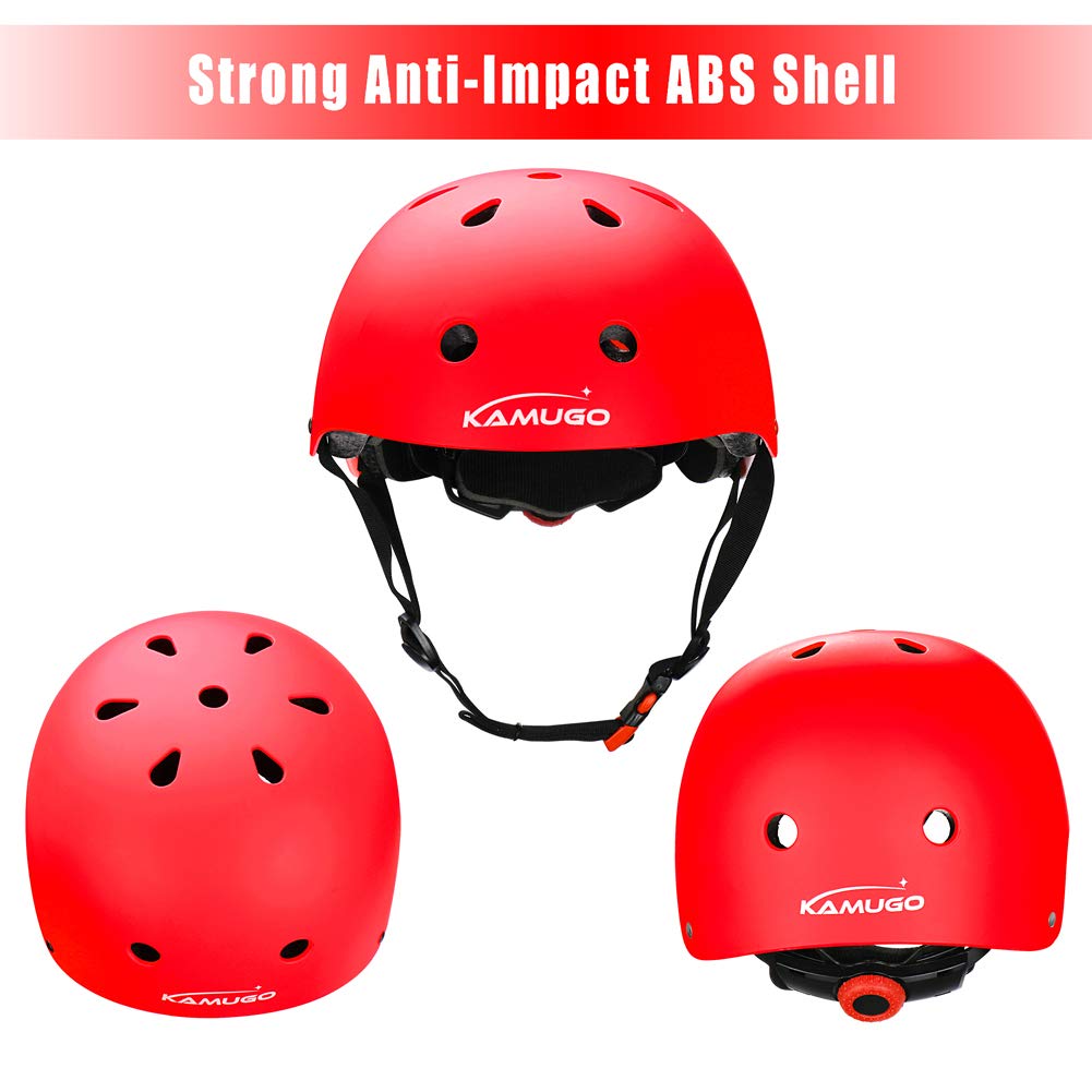 Kamugo Kids Youth Adjustable Sports Protective Gear Set Safety Pad Safeguard (Helmet Knee Elbow Wrist) Roller Bicycle Bmx Bike S