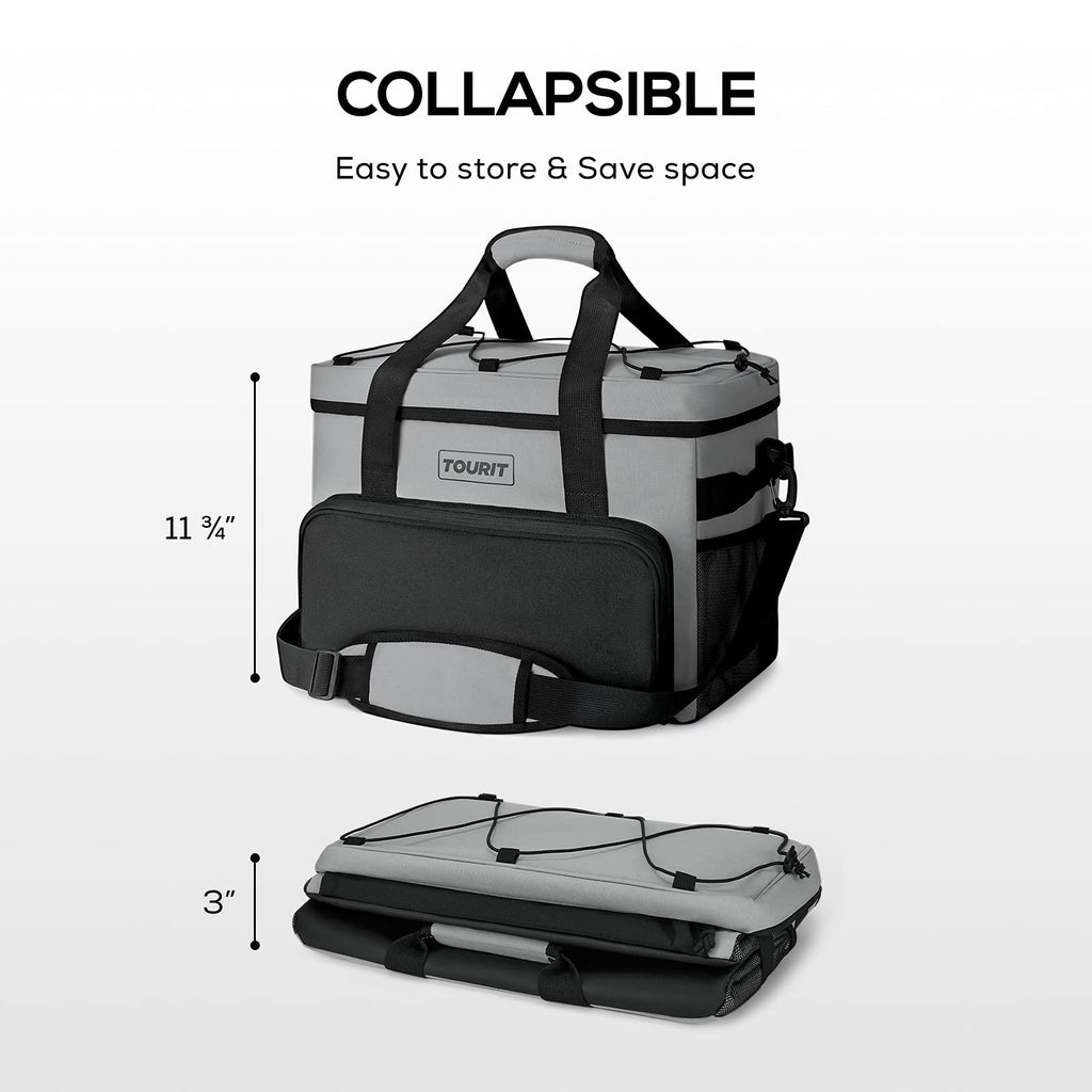 Tourit Cooler Bag 46-Can Insulated Soft Cooler Portable Cooler Bag 32L Lunch Coolers For Picnic, Beach, Work, Trip, Grey