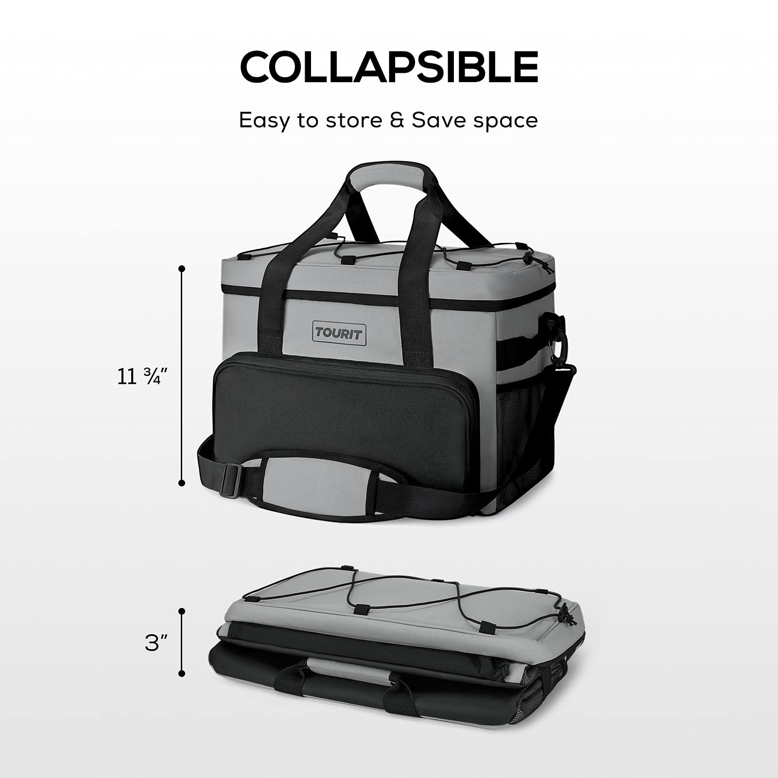 Tourit Cooler Bag 46-Can Insulated Soft Cooler Portable Cooler Bag 32L Lunch Coolers For Picnic, Beach, Work, Trip, Grey