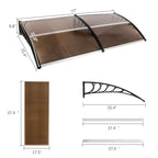 Patio Door Window Awning Canopy, Polycarbonate Cover Front Door Outdoor Patio Awning Canopy Uv Rain Snow Protection Hollow Sheet