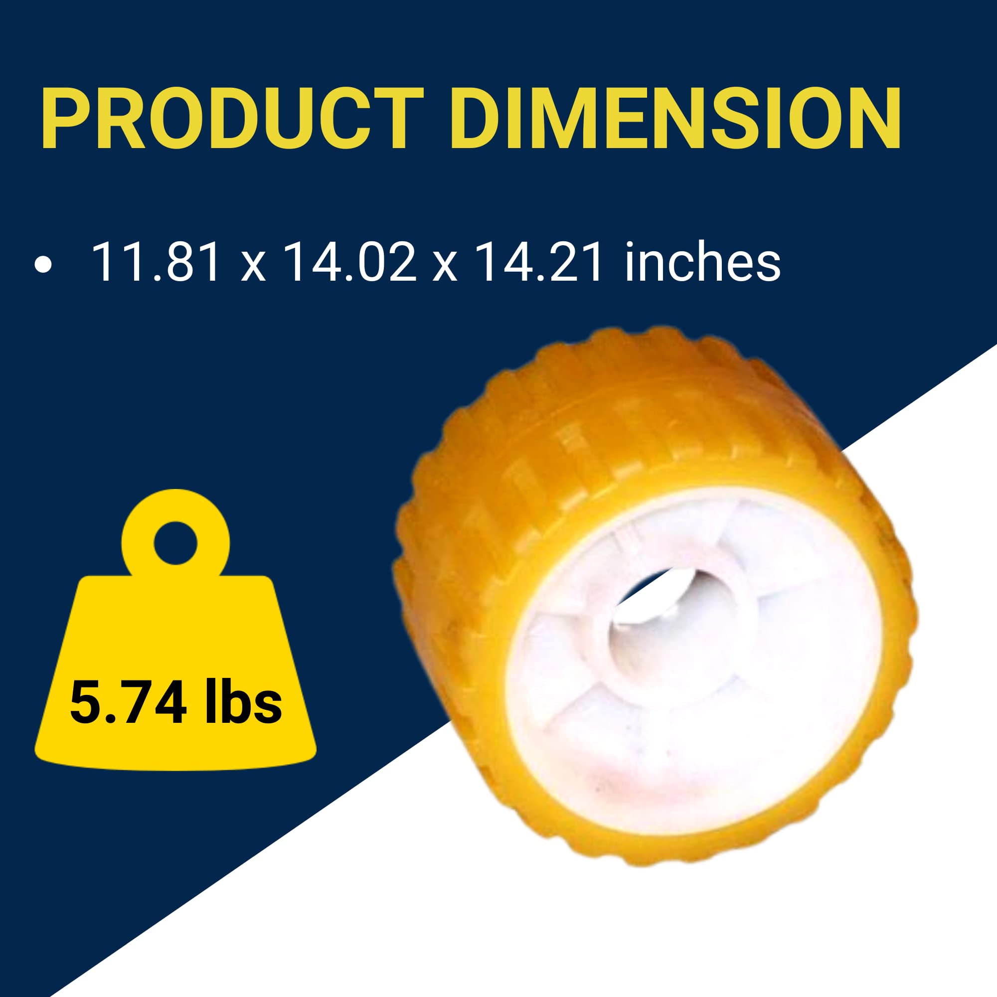 Tie Down Engineering 86144 5'''' Pvc Ribbed Wobble Roller Kit 4-Pk, Yellow, Standard