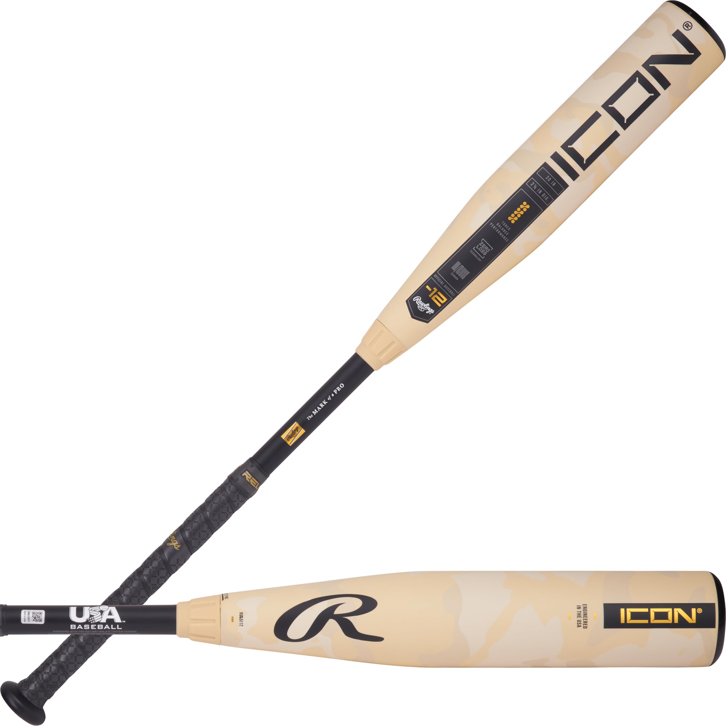 Rawlings | 2025 | Icon Baseball Bat | Usa | 2 5/8' Barrel | 28 Inch | -12