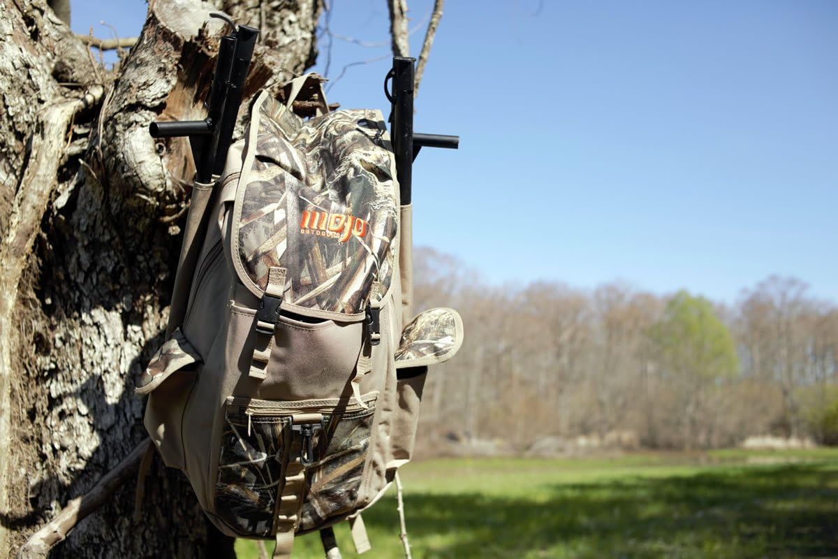 Mojo Outdoors Mojo Pack, Padded Straps, Zippered Closure, Weather Flap Decoy Backpack For Duck Hunting, Beige, One Size, (Hw2310