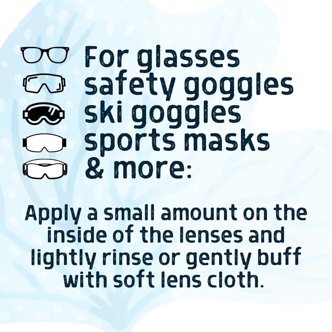 Stream2Sea Mask Defog Biodegradable Defogger Coating, Reef Friendly Anti Fog Mask For Glasses, Snorkel Mask, Scuba Divers, Ski G