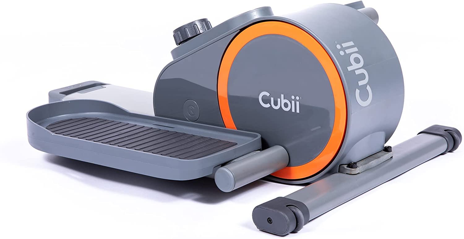 Cubii GO - Under Desk Elliptical Seated Bike Pedal Exerciser, with Illuminated LCD Fitness Tracker Screen, Adjustable Resistance