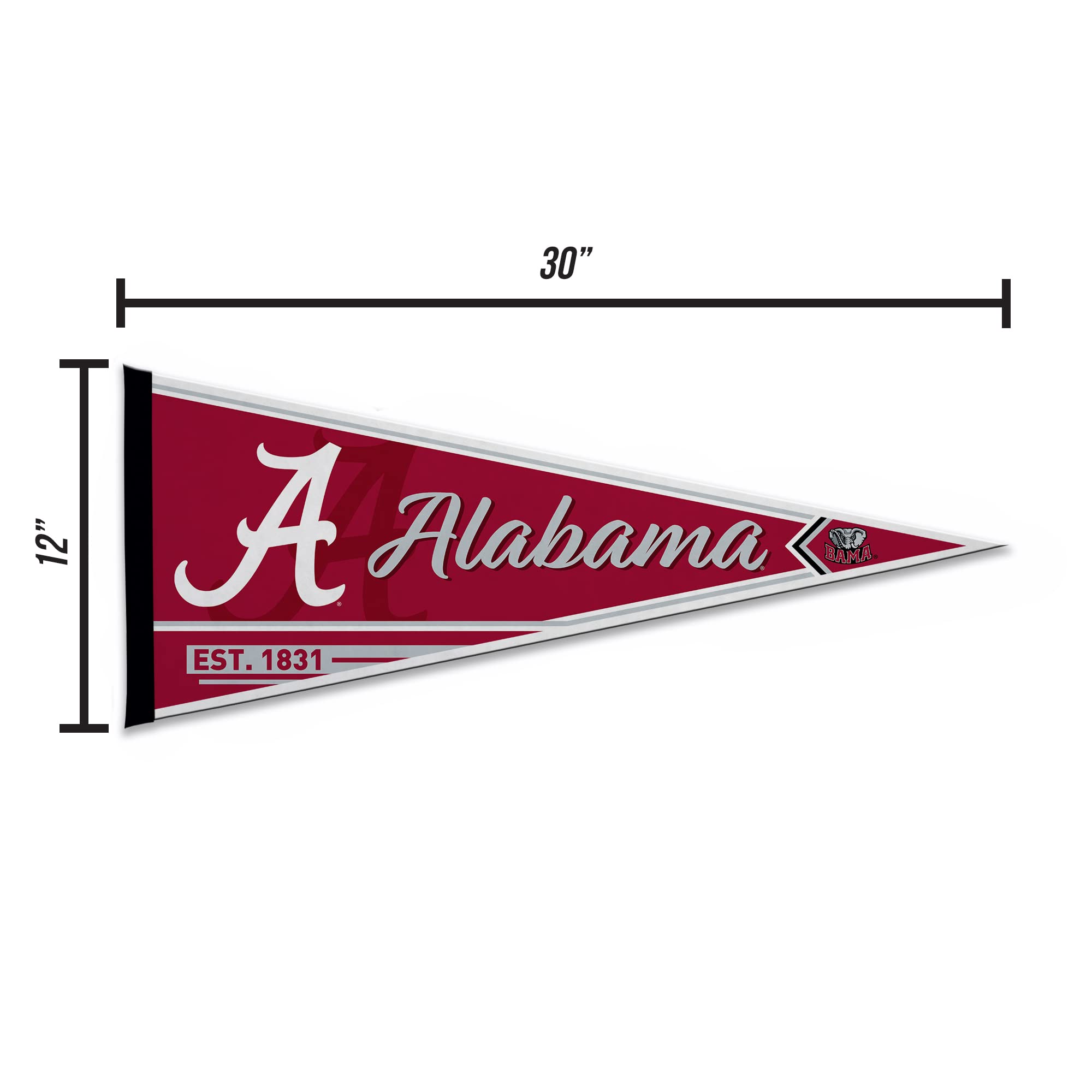 Rico Industries Ncaa Alabama Crimson Tide Classic 12'' X 30'' Felt Wall D  Cor Pennant - Great For Home/Bed Room/Man Cave D  Cor