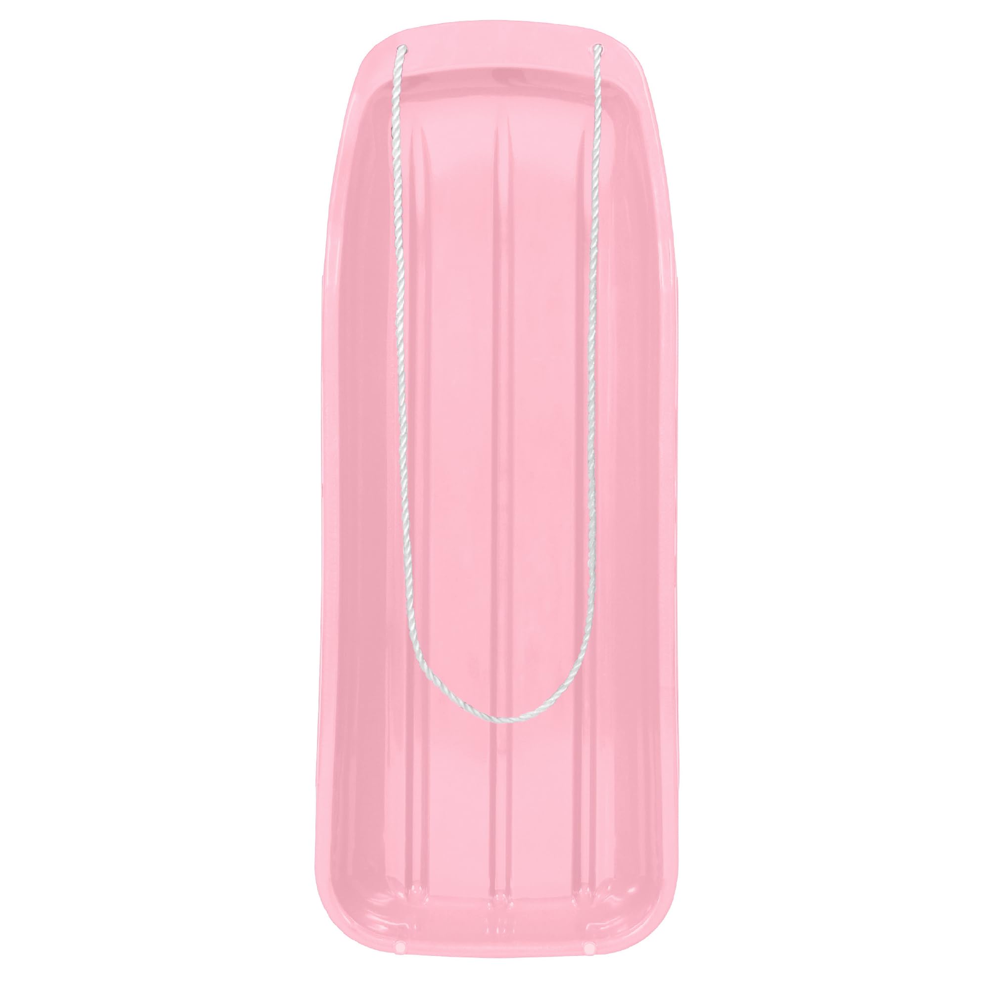 Best Choice Products 48In Kids Plastic Toboggan Snow Sled W/Pull Rope - Light Pink