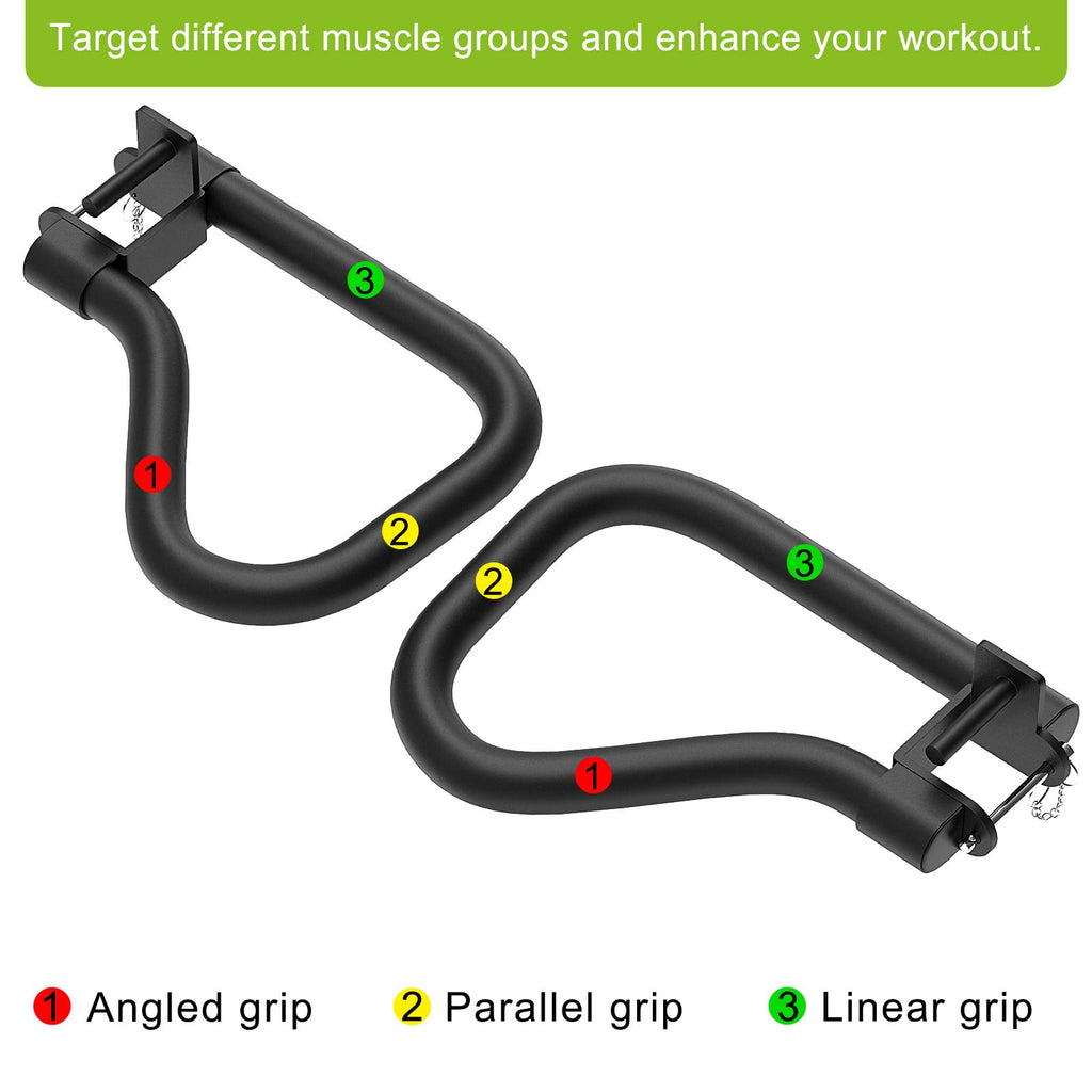 Seleware Solid Dip Bar Attachment For 2'' X 2'' With 1/2'' Hole Power Cage Squat Rack, Set Of 2 Dip Bar Multi-Grip Handles For S