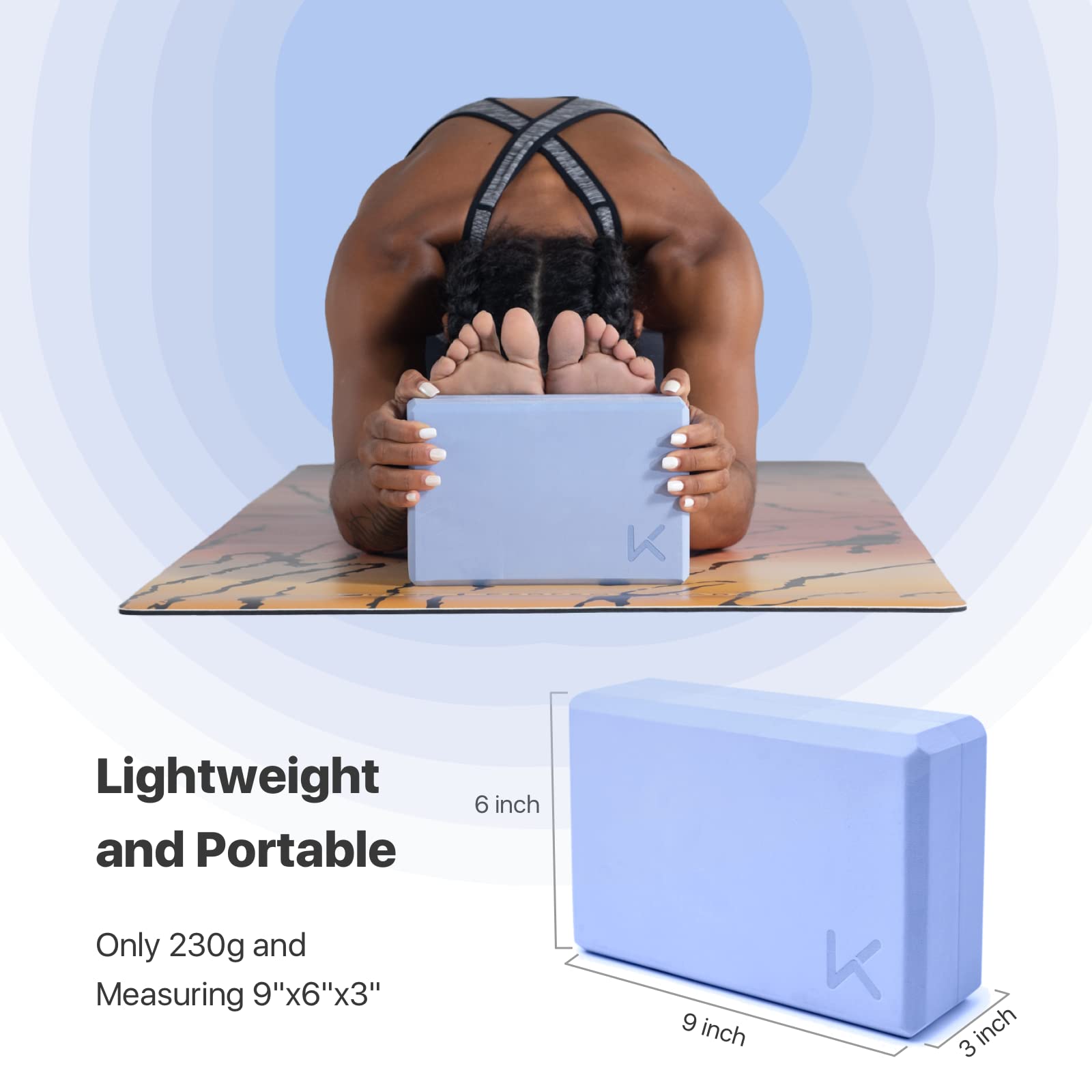 Yoga Blocks, High Density Eva Foam Blocks For Yoga, Pilates, Meditation, Aid Balance, Support And Deepen Poses - Non-Slip Lightw