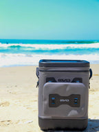 Evolution Outdoor Evo Leak Proof Rolling Cooler 25 Quart, 16X 12X 22In. Insulated Cooler Bag With Abs Molded Top, 8 Accessory Lo