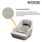 Seamander Pontoon Captains Bucket Boat Seat, 19.7H X 22.2L X 21.7D Inches, Injection Molded Plastic Frame, Plush Foam Padding, M