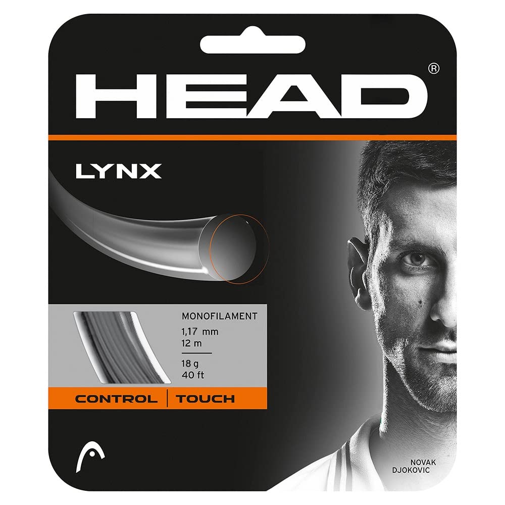 Head Lynx Tennis Racket String 40' Set - 18 Gauge Monofilament Racquet String, Anthracite